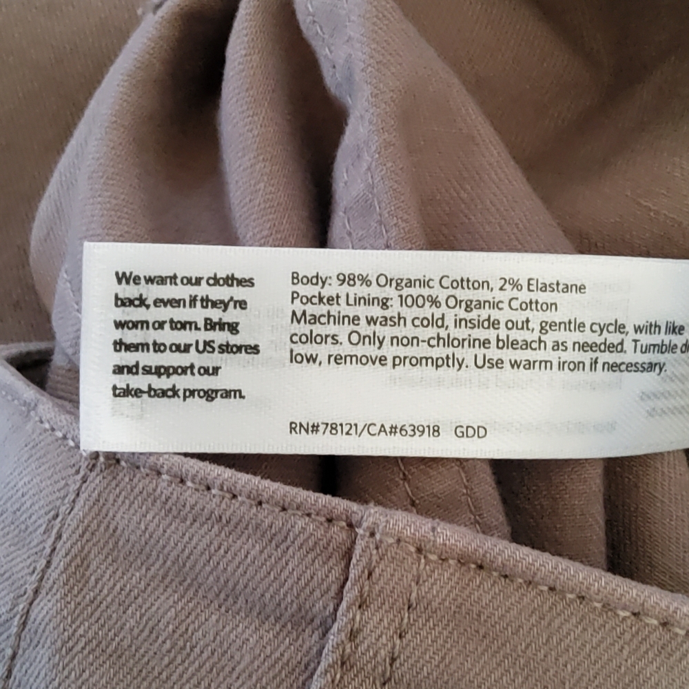 Eileen Fisher Tapered Ankle High Waist Pant Pleat Organic Cotton Khaki Size 10 - Picture 10 of 11